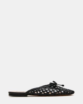 Bartley Black Woven Slip-On Mule | Women's Flats – Steve Madden