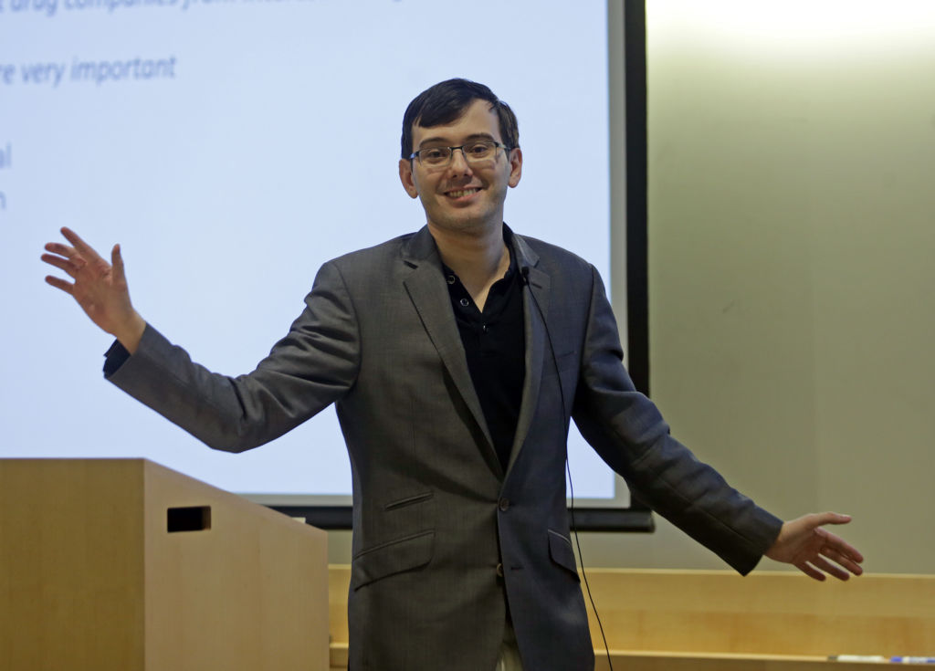 (Boston, MA 02/16/17) Martin Shkreli speaks at UMass Boston. Thursday, February 16, 2017. Staff photo by John Wilcox.