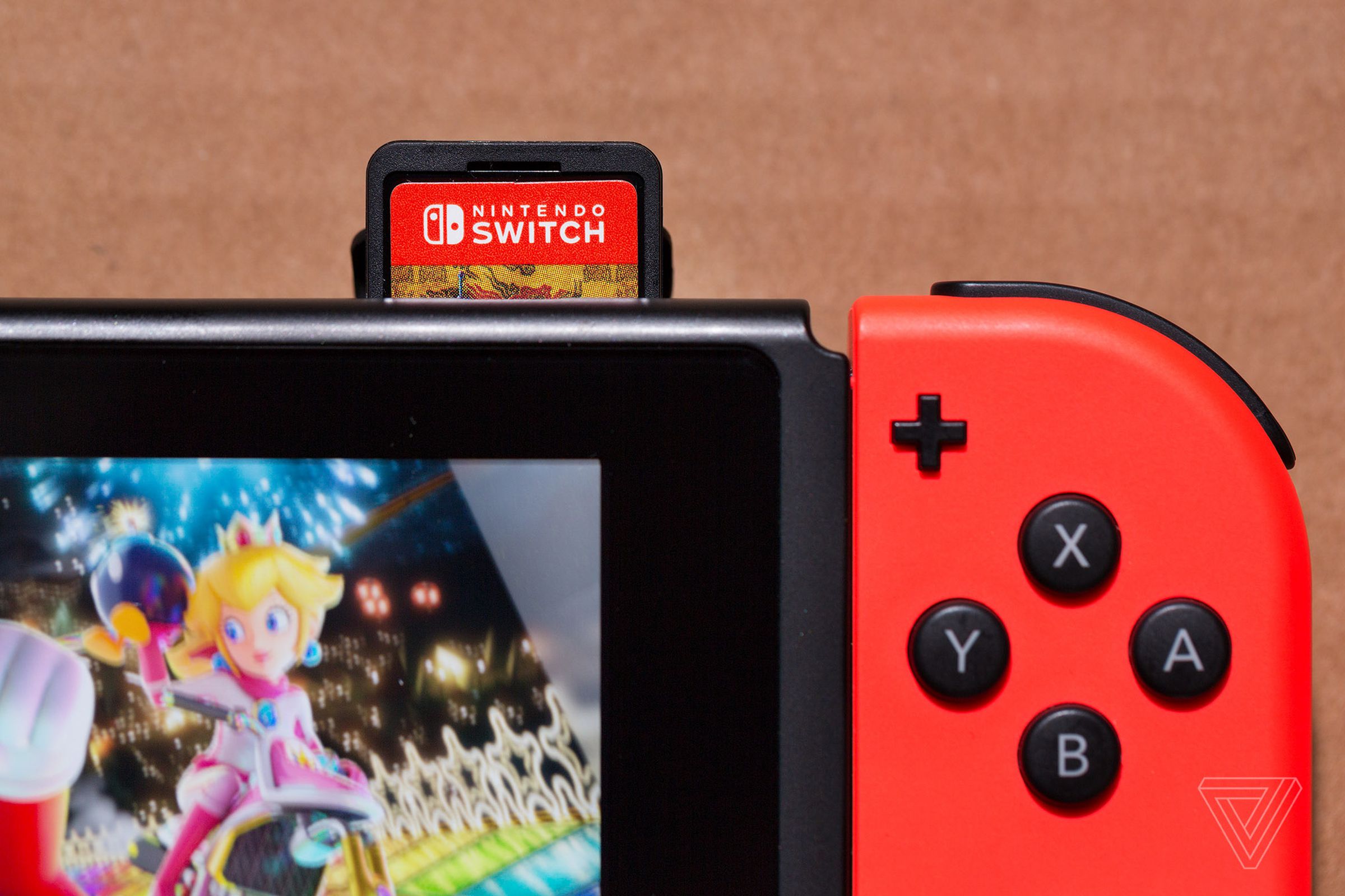 A close-up photo of a Nintendo Switch.