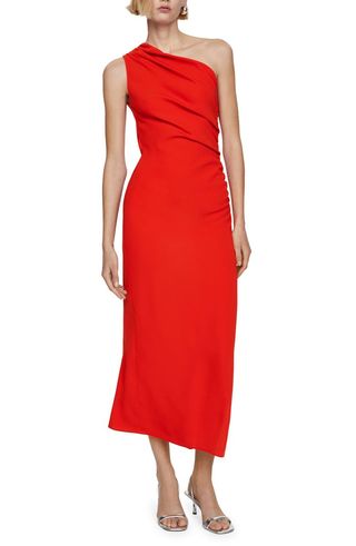 One-Shoulder Asymmetric Hem Dress