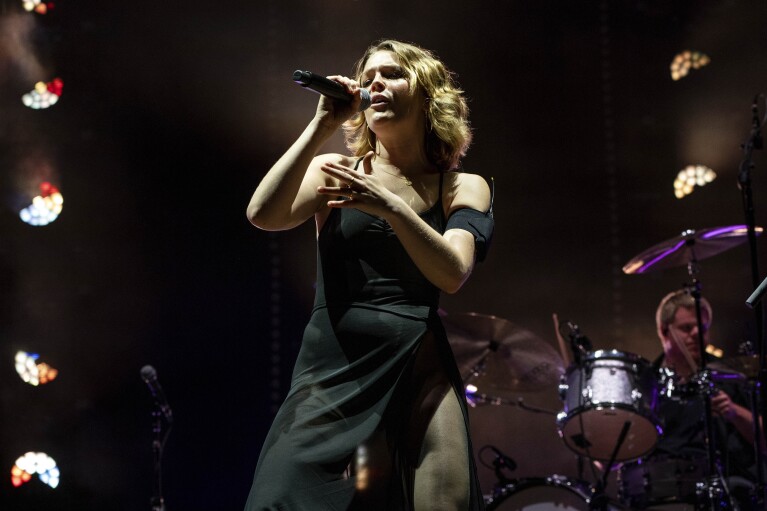 Maggie Rogers performs during the Bonnaroo Music & Arts Festival on Friday, June 14, 2024, in Manchester, Tenn. (Photo by Amy Harris/Invision/AP)