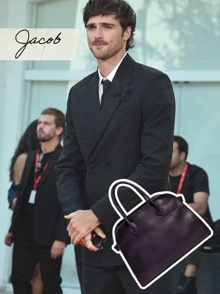 Jacob Elordi photoshopped wearing The Row Margaux bag