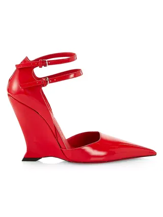 Vidya 105mm Patent Leather Wedge Pumps