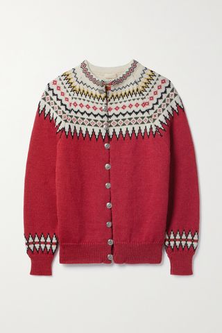 Oslo Fair Isle Intarsia Wool Cardigan