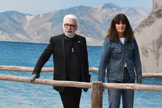 Karl Lagerfeld and Virginie Viard at the Chanel Spring/Summer 2019 show