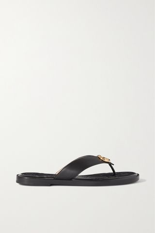 Nadeline Logo-Embellished Leather Flip Flops