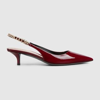 Gucci Signoria Slingback Pumps in burgundy