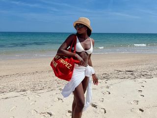 Woman at the beach.