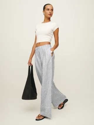 Reformation, Fernando Wide Leg Linen Pant