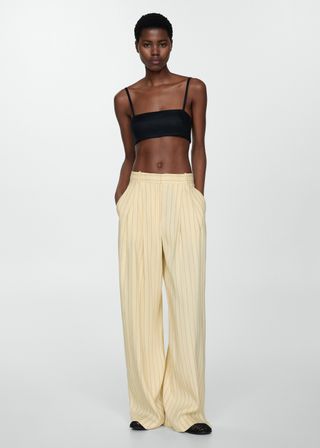 Striped Linen-Blend Trousers