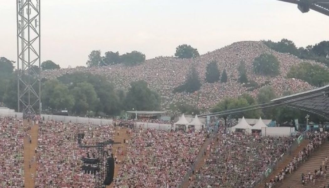 50,000 people watched Taylor Swift's concert on a hill outside of the stadium in Munich