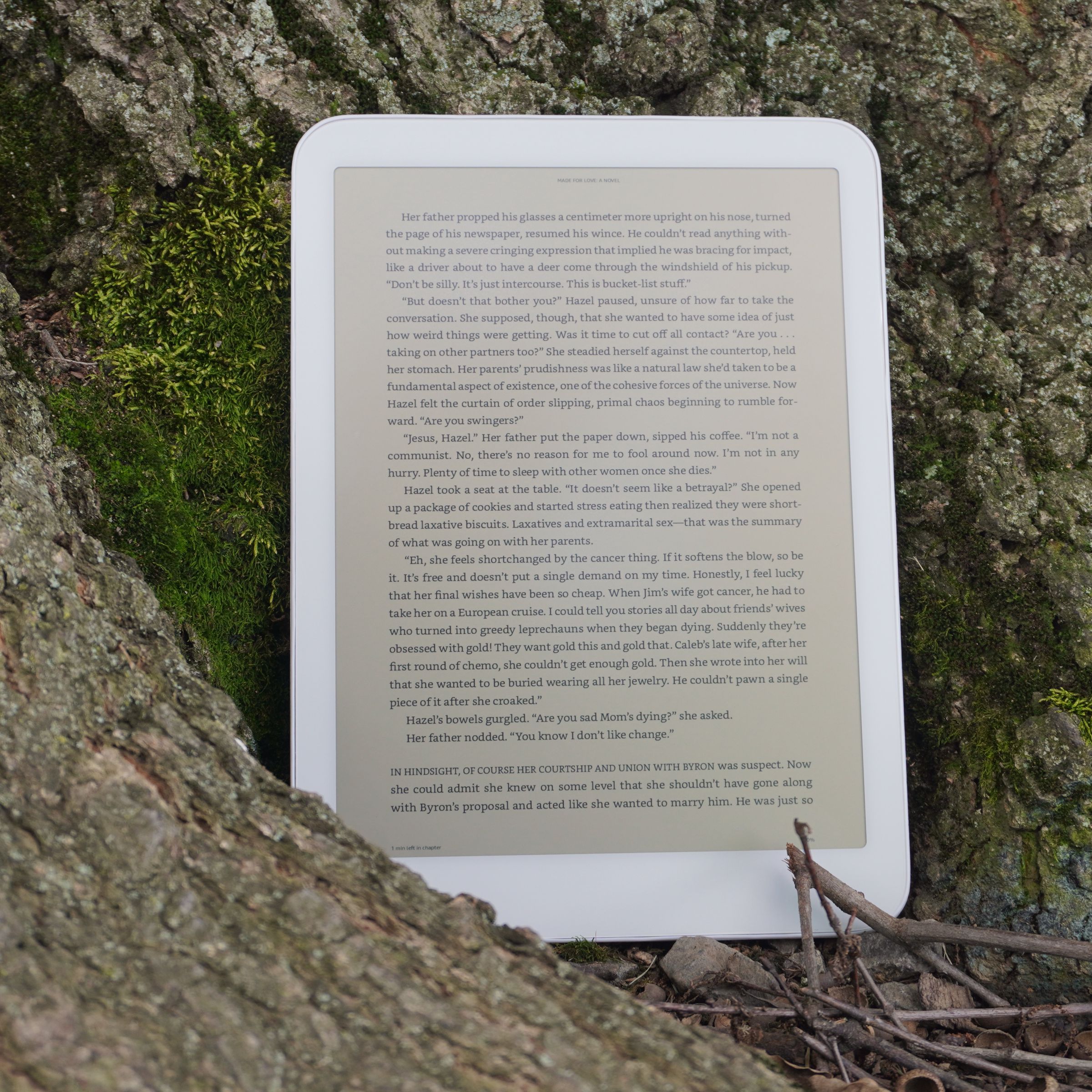 A photo of the Daylight DC-1 in the nook of a tree.