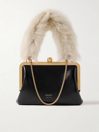 Lilith Shearling-Trimmed Leather Tote