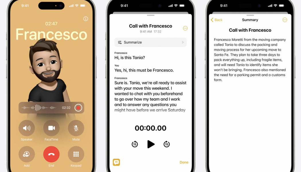 Apple’s iOS 18.1 developer beta adds AI call recording and transcription