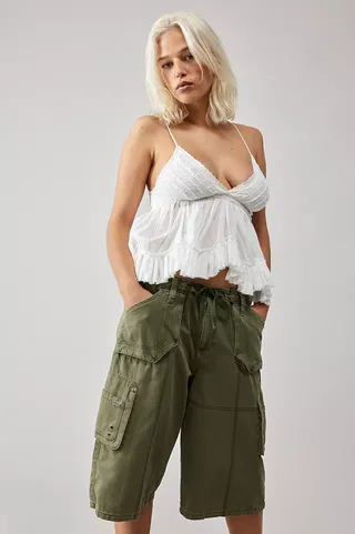 Bdg Sasha Longline Cargo Khaki Jorts