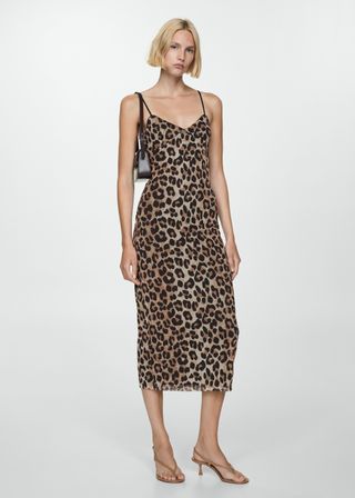 Mango, Leopard Midi Dress