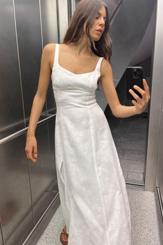 100% Linen Midi Dress