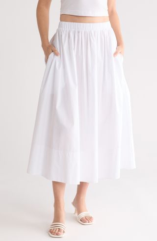 Poplin Midi Skirt