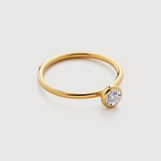 Gold Vermeil Lab Grown Diamond Solitaire Ring