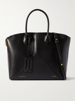 V Large Paneled Leather Tote