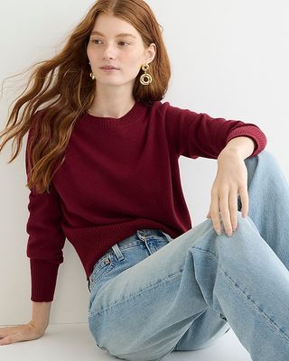 Cashmere Shrunken Crewneck Sweater