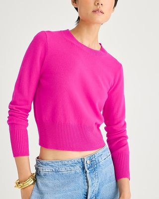 Cashmere Shrunken Crewneck Sweater