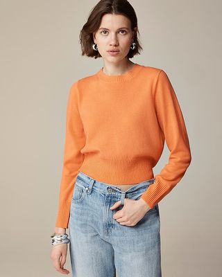 Cashmere Shrunken Crewneck Sweater