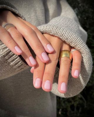 Nude pink nails