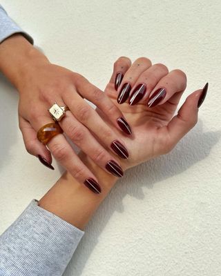 Burgundy nail polish