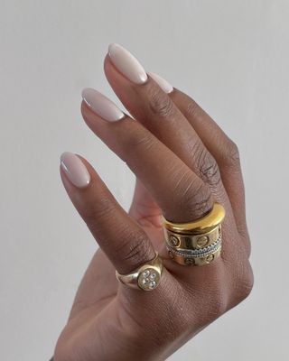 Sheer white is among the most popular nail colors