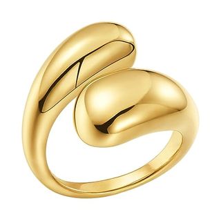 Gold Rings Chunky Gold Ring Gold Teardrop Ring for Women Open Adjustable Gold Rings Wedding Ring Gold Finger Ring Anxiety Ring Gold Band Rings Minimalist Jewelry for Women and Man