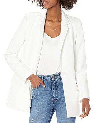 The Drop Women's Blake Long Blazer, Ivory, X-Small