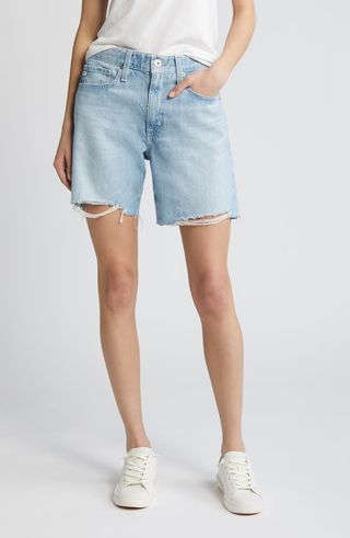 Ex-Boyfriend Frayed Mid Length Denim Shorts