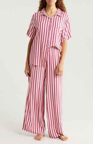 Stripe Wide Leg Pajamas