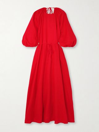 Fran Open-Back Linen Maxi Dress