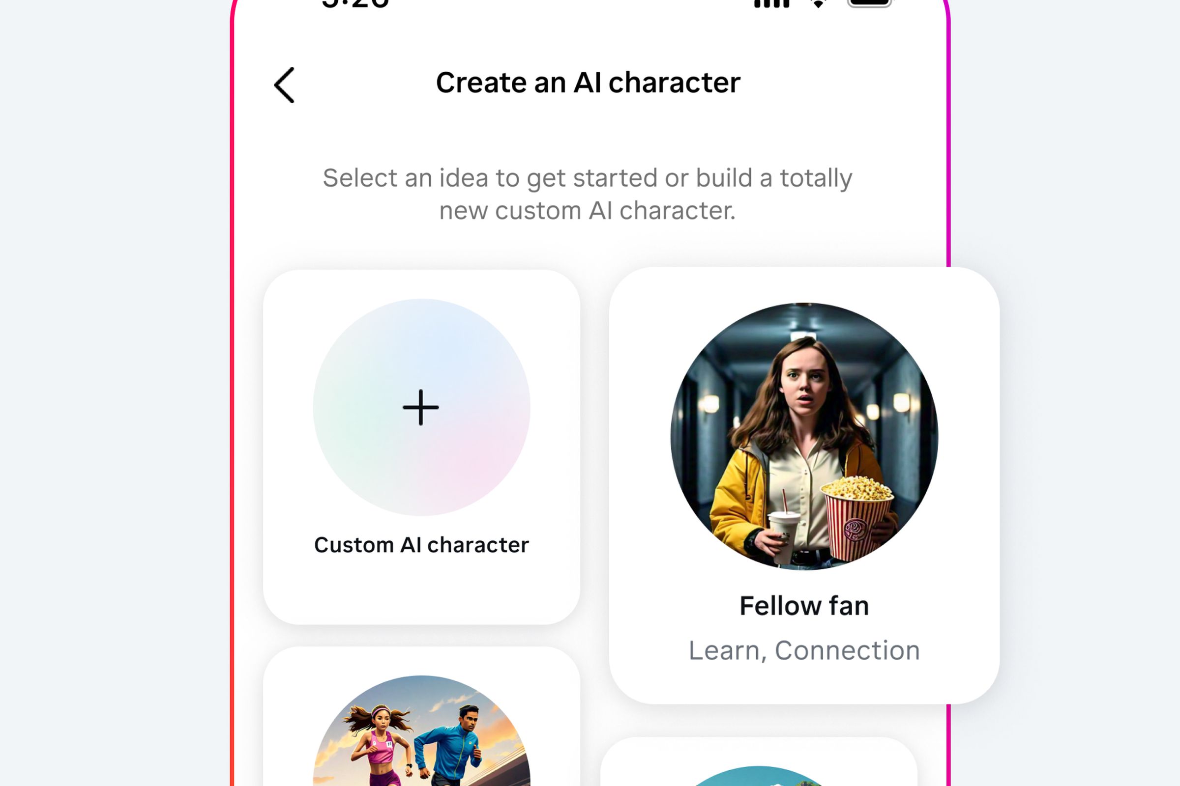 A screenshot of Meta’s AI Studio in Instagram.