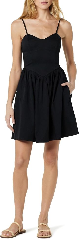 The Drop Women's Perla Shaped Waist Mini Dress Black, Xl