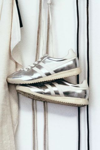 silver sneakers