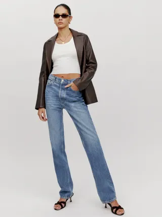 Reformation, Cynthia High Rise Straight Long Jeans