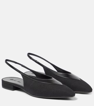 Loro Piana, Rebecca Leather-Trimmed Slingback Flats