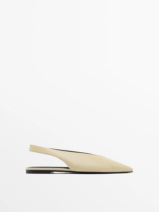 massimo dutti, Slingback Ballet Flats With Pointed Toe