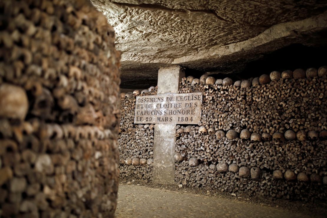 The "bone room" in Paris' Catacombs.