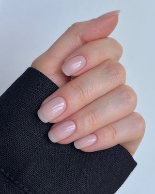 Manicure with OPI Funny Bunny, Put It In Neutral and Baby, Take A Vow nail polishes