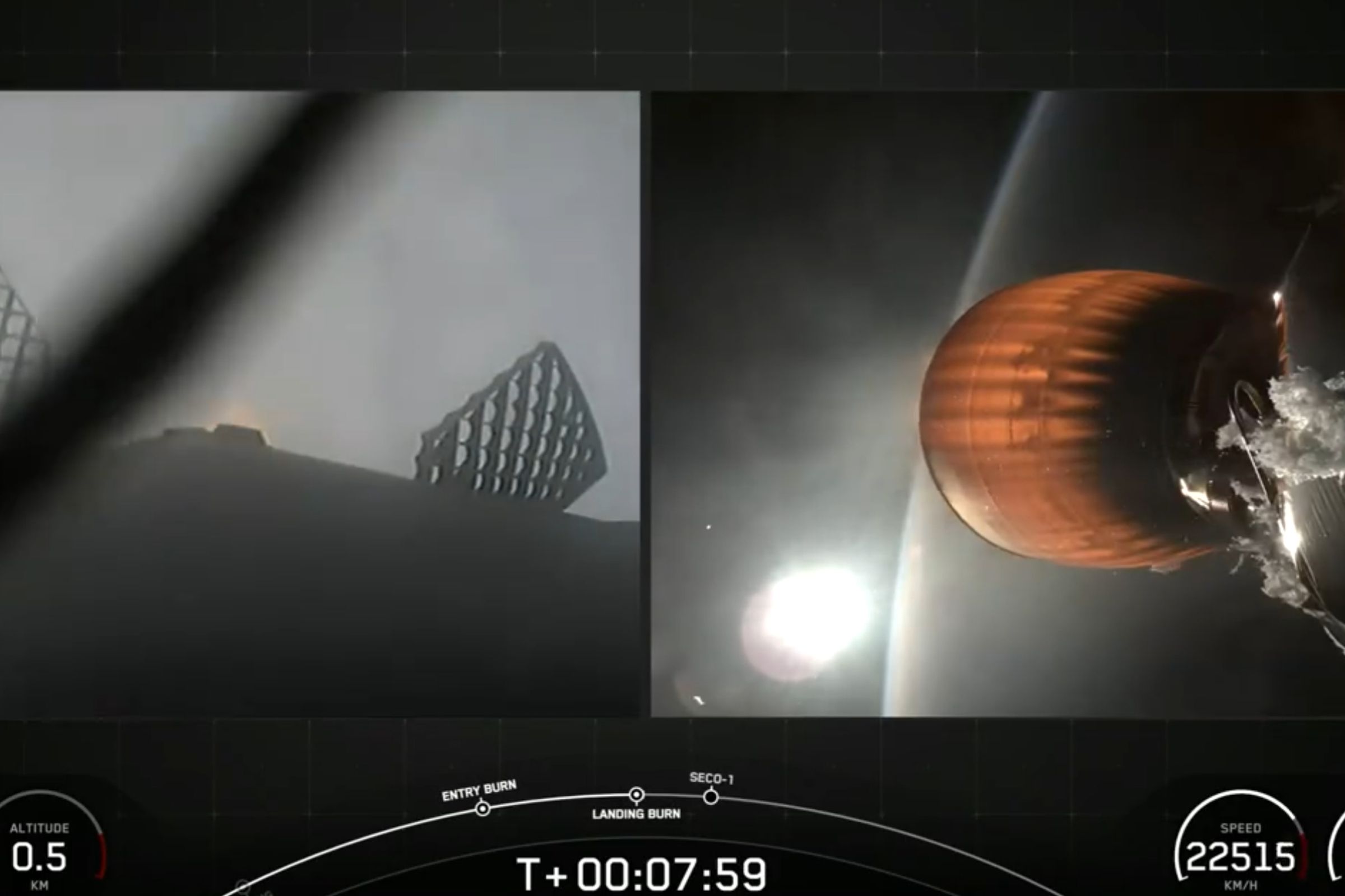 A screenshot from SpaceX’s video of the Falcon 9 launch.