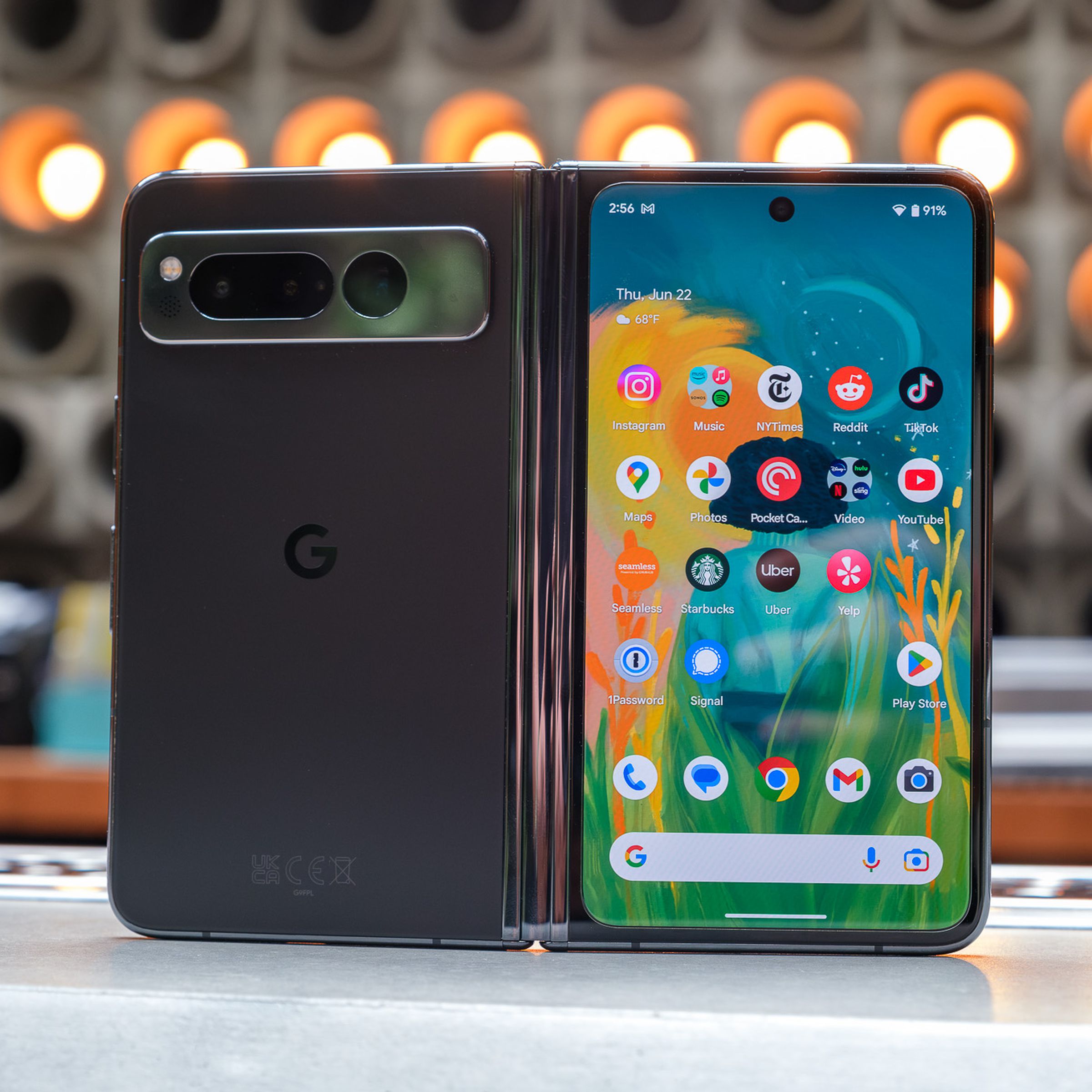 A photo of Google’s Pixel Fold smartphone.