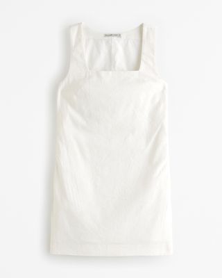 Linen-Blend Shift Mini Dress