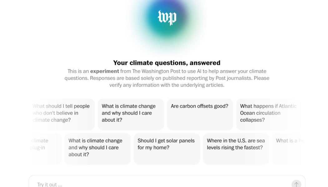 The Washington Post made an AI chatbot for questions about climate