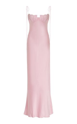 Exclusive Tulip Satin Maxi Dress