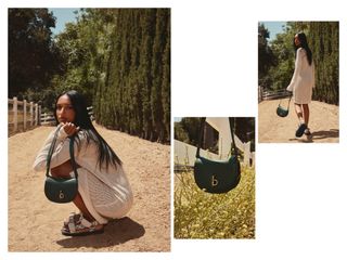 jasmine tookes wearing burberry rocking horse bag