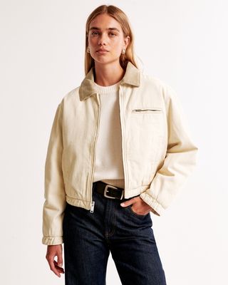 Abercrombie & Fitch, Cropped Twill Workwear Jacket